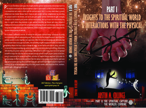 Full cover design for Insights to the Spiritual World — front and back cover by AMC Publishers at physi-tualcapital.com