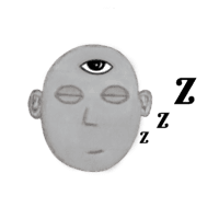 The Spiritual Capture mascot — the sleeping face with one eye open, symbol of the Physi-Tual genre at physi-tualcapital.com